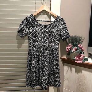 🎁Light cotton black/white dress low back with anchor strap